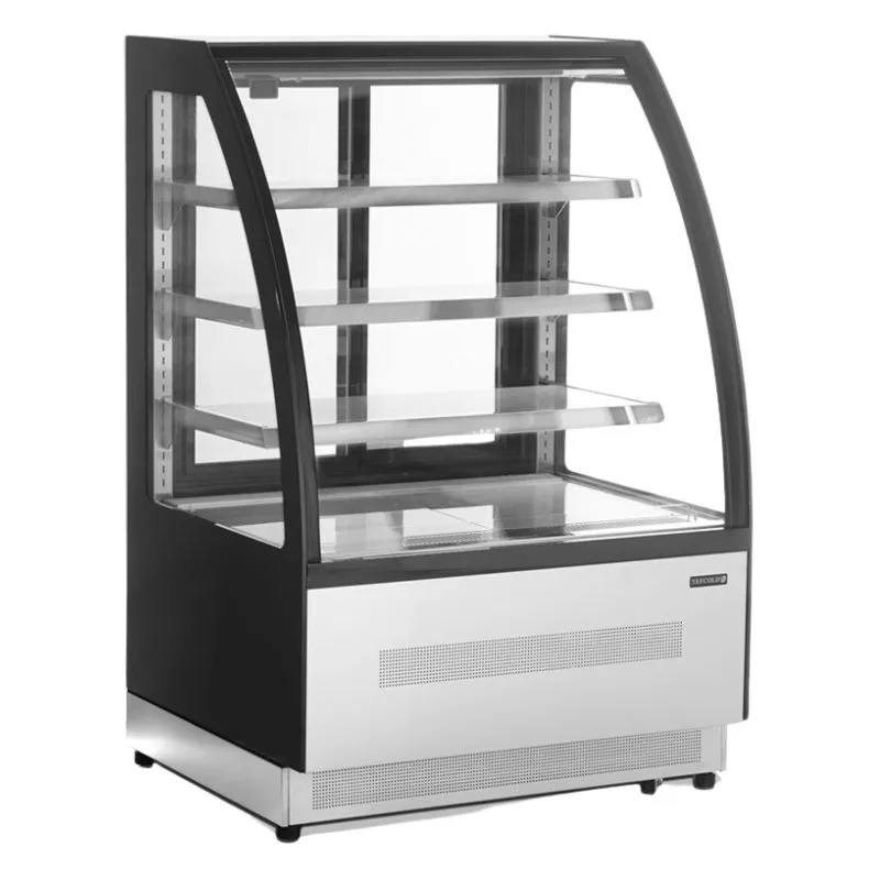 Zwarte Koelvitrine Toonbank 2 Glazen Deuren - 158 L