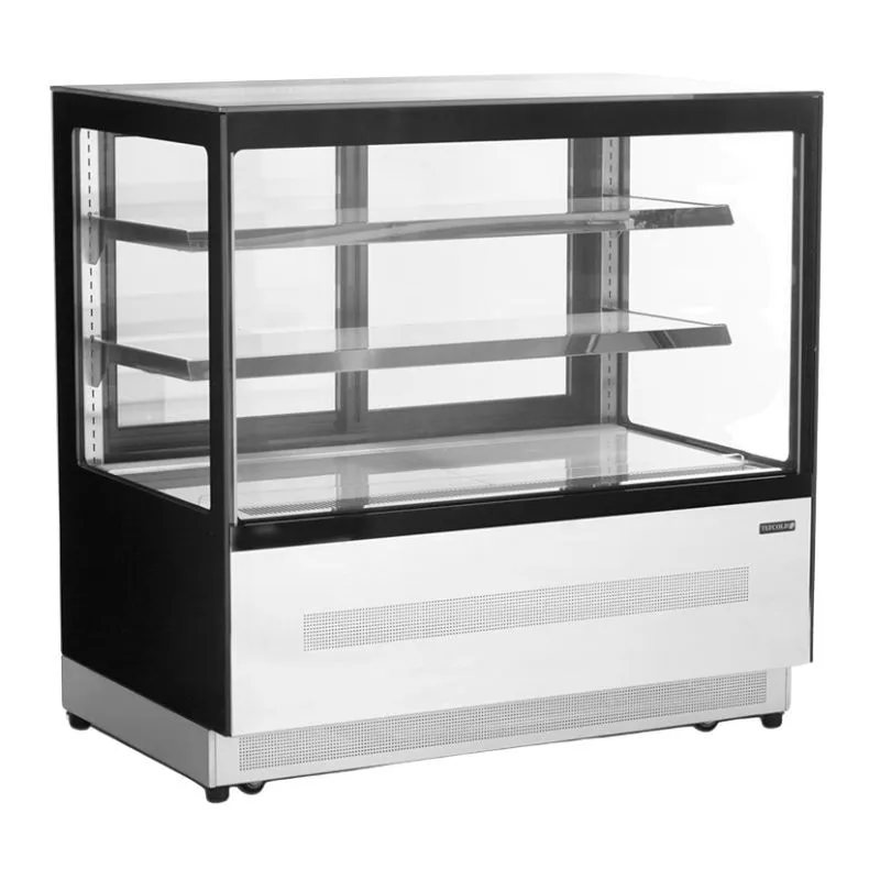 Koelvitrine Toonbank 2 Glazen Deuren Zwart - 191 L