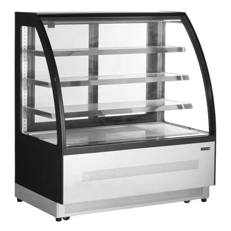 Zwarte Koelvitrine Toonbank 2 Glazen Deuren - 218 L
