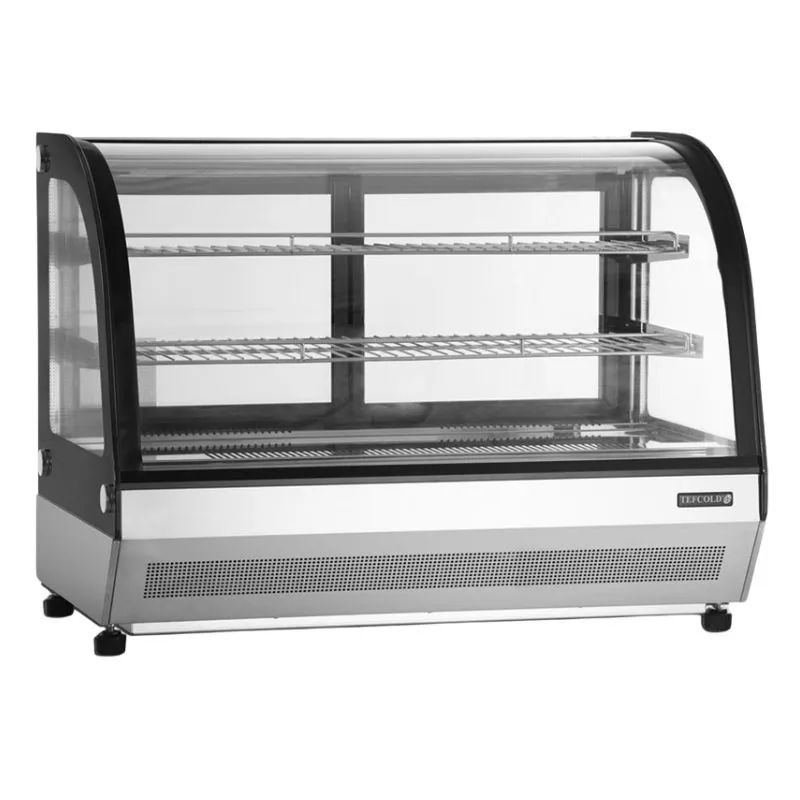Zwarte Koelvitrine Toonbank 2 Glazen Deuren - 78 L