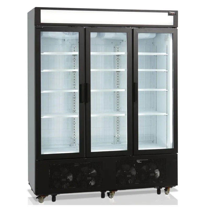Vitrine Vriezer 3 Glazen Deuren met Luifel - 891 L