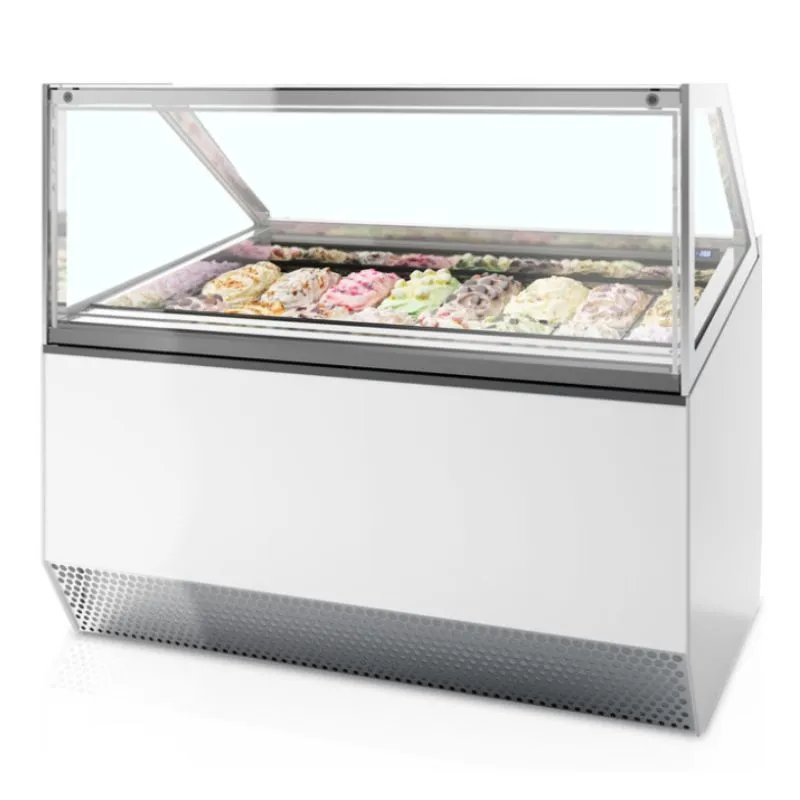 Geventileerde Ijsvitrine met Rechte Voorkant - 16 x 5 L