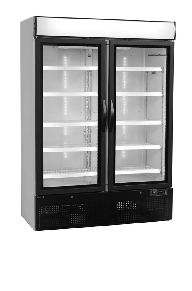 Witte Koelkastkast met 2 Glazen Deuren - 1079 L