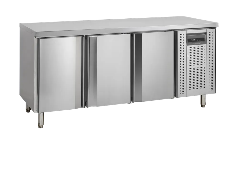 Negatieve gekoelde tafel in roestvrij staal - 3 deuren - GN 1/1