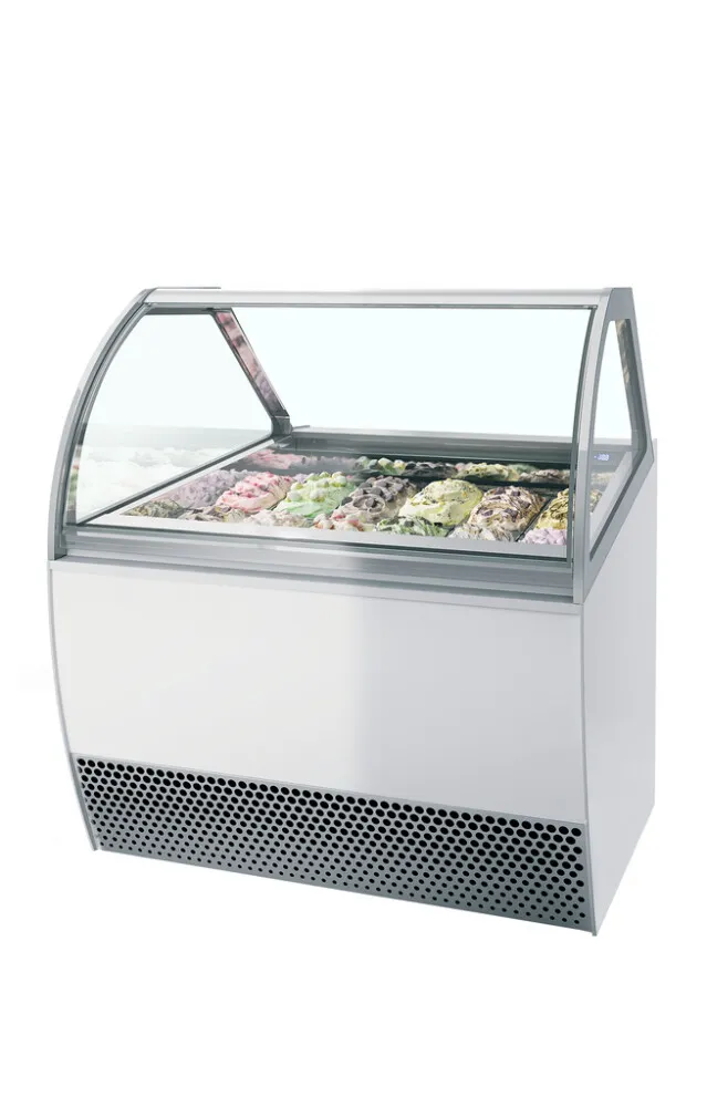 Geventileerde Ijsvitrine met Gebogen Voorkant - 12 x 5 L
