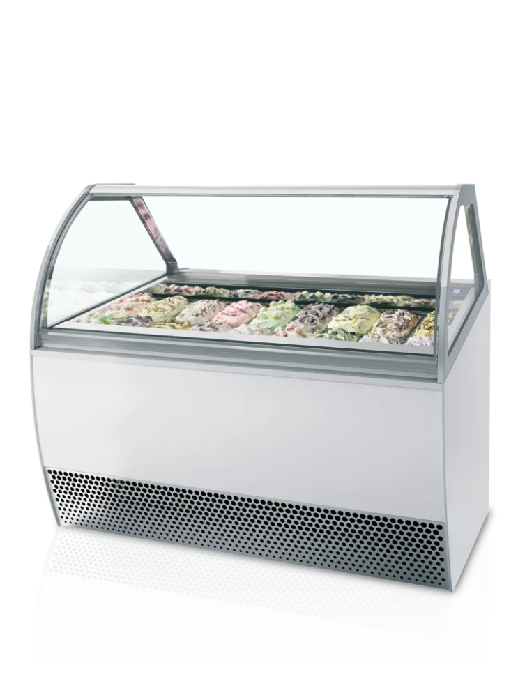 Geventileerde Ijsvitrine met Gebogen Voorkant - 18 x 5 L