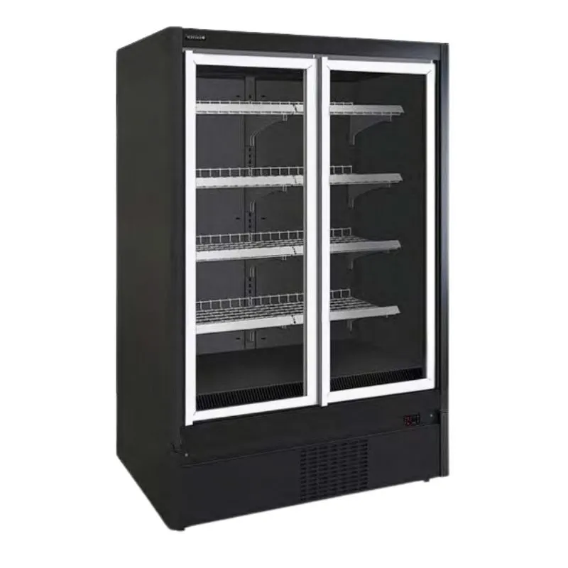 Negatieve Zwarte Supermarkt Koelvitrine - 3 Deuren - 1270 L
