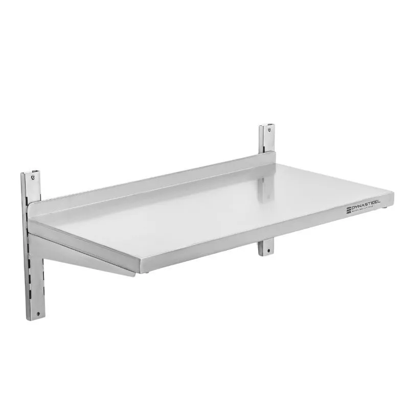 Roestvrijstalen Wandplank op Dragers - L 800 x D 400 mm