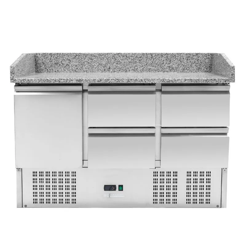 Compacte Gekoelde Pizzameubel 600x400 - 1 Deur en 4 Laden