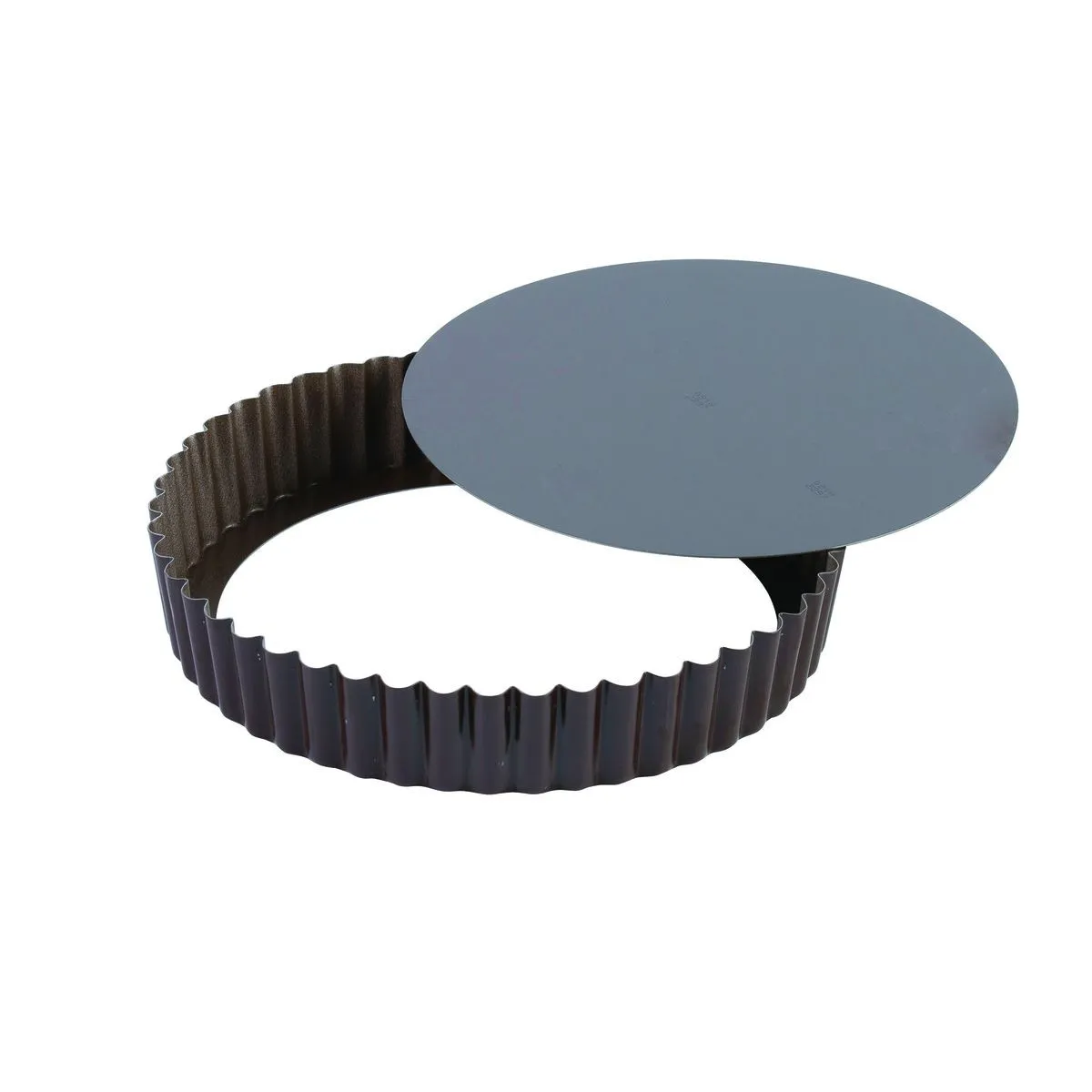 Ronde Geribbelde Antiaanbaktaartvorm met Verwijderbare Bodem - ⌀ 260 mm