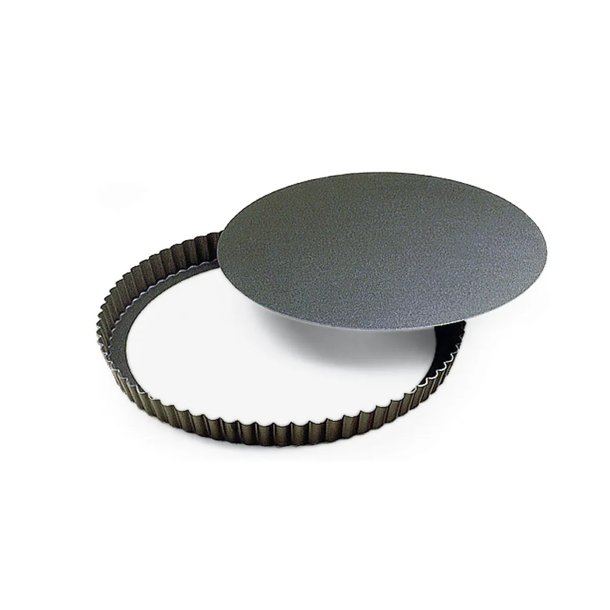 Hoge Geribbelde Ronde Antikleef Taartvorm met Uitneembare Bodem - ⌀ 220 mm