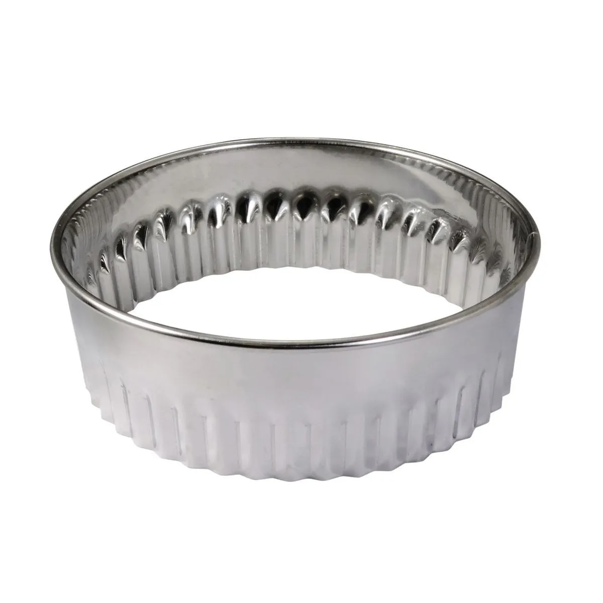 Ronde Gekartelde Uitstekers van Roestvrij Staal - ⌀ 30 tot 100 mm - Set van 8