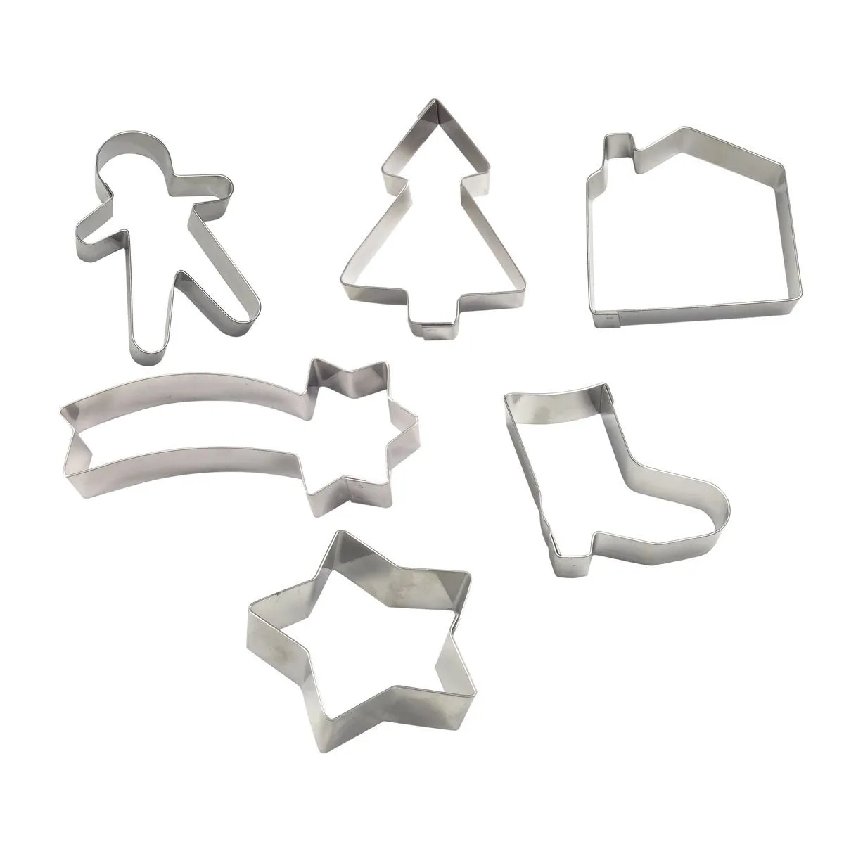 RVS Uitsteekvormpjes Kleine Kerstkoekjes - Set van 6