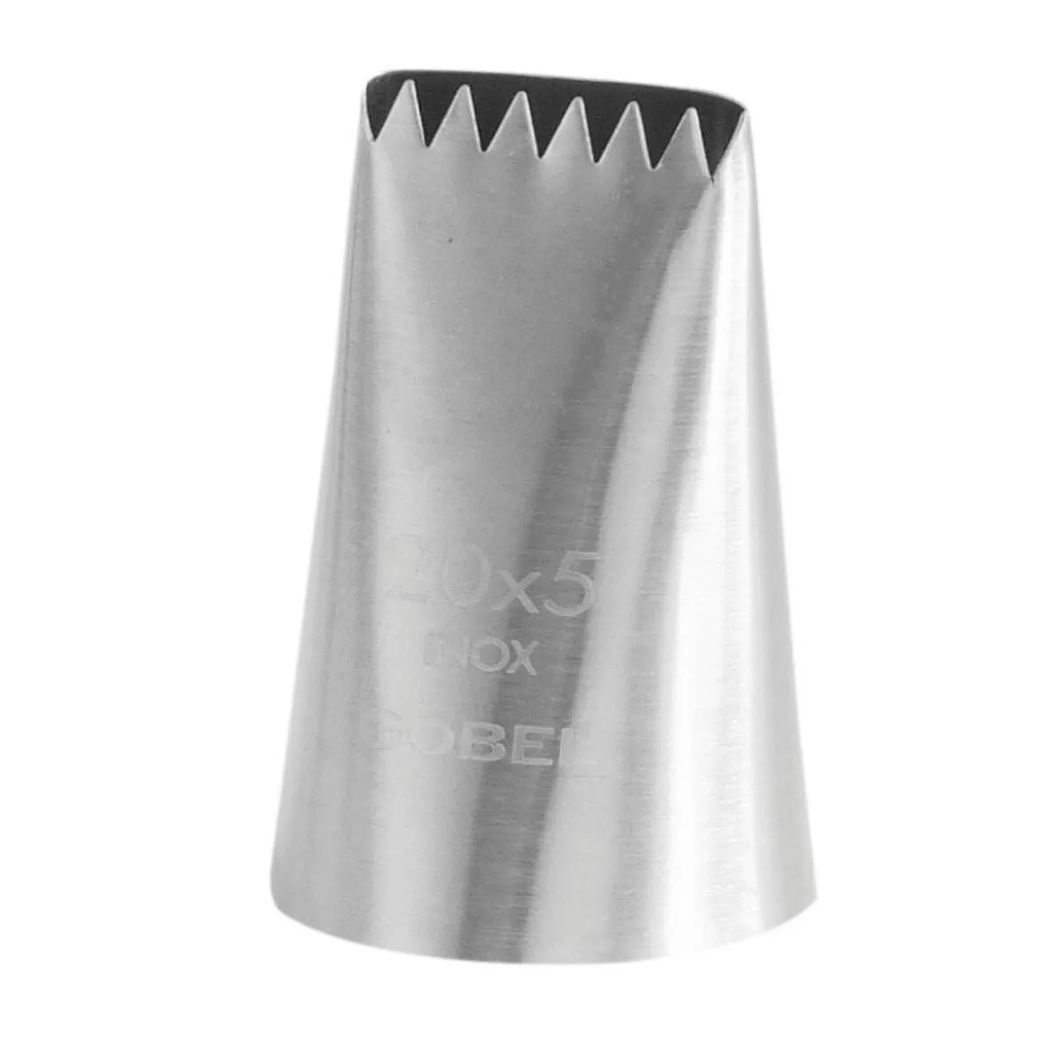 Geribbelde RVS Boomstamspuitmond met 6 Tanden - 20 x 5 mm