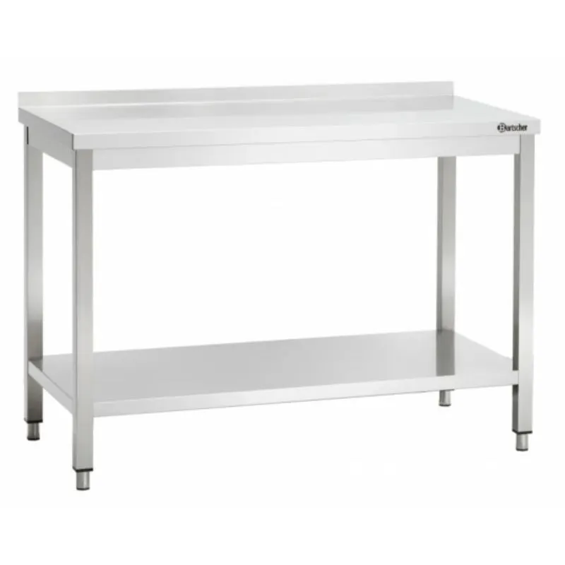RVS Tafel met Achterwand - L 1300 x D 600 mm