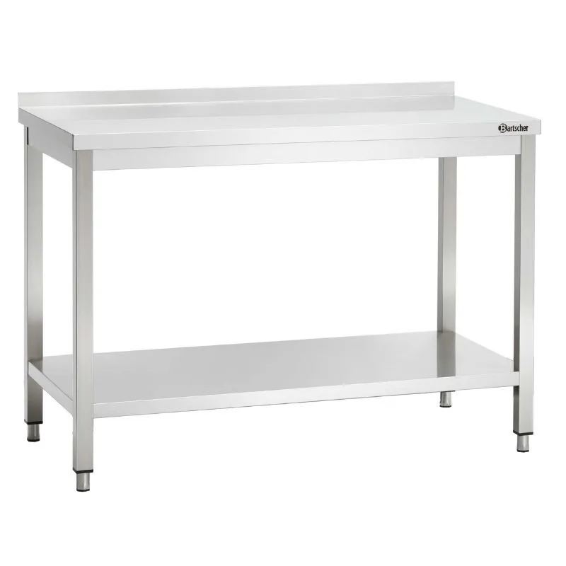 Roestvrijstalen tafel met opstaande rand - L 2000 x D 700 mm