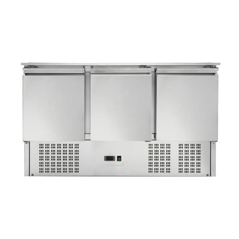 Saladette Compact 3 Deuren - Met Schuifdeksel - 4 GN 1/1 Bakken