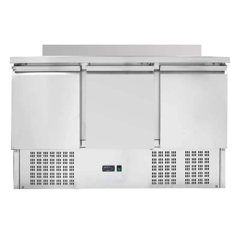 Positieve GN 1/1 Koelwerkbank Met Opstaande Rand - 3 Deuren