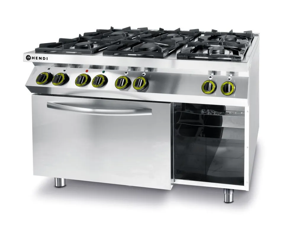 Vier Kitchen Line - 6 branders met elektrische convectieoven GN 1/1