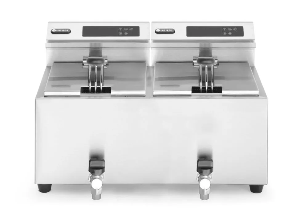 Friteuse Profi Line digitaal met aftapkraan - 2 x 8 L