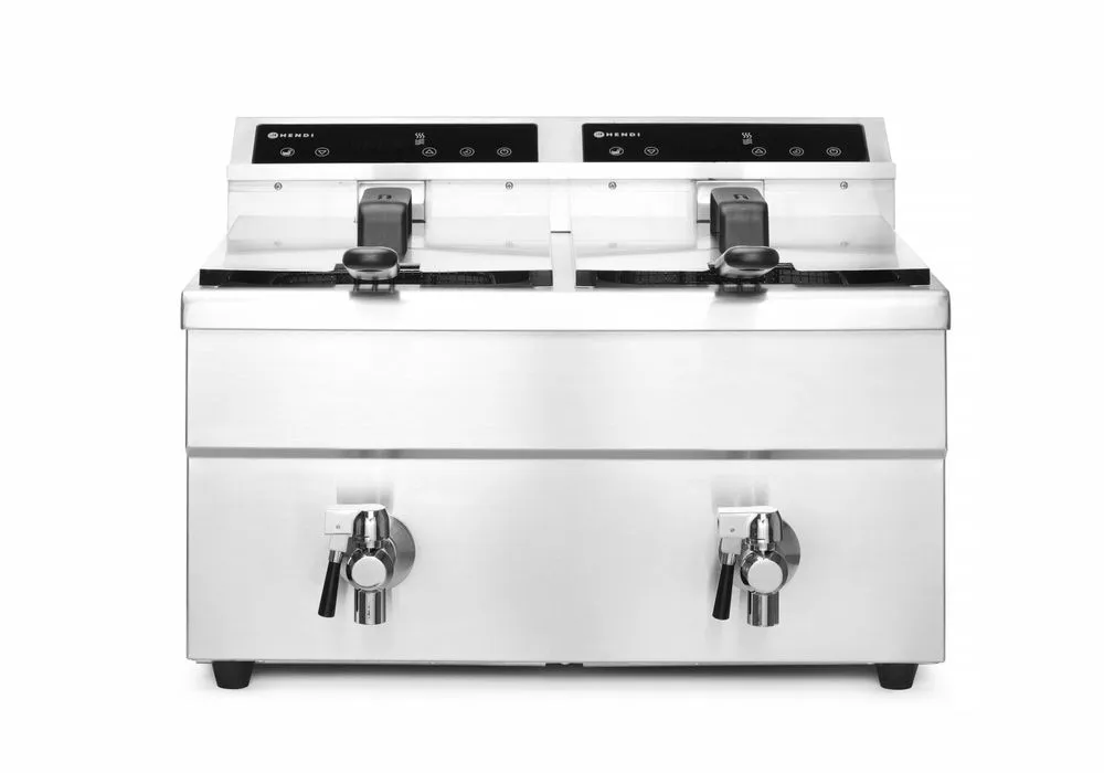 Frituurpan met inductie en aftapkraan - 2 x 8 L