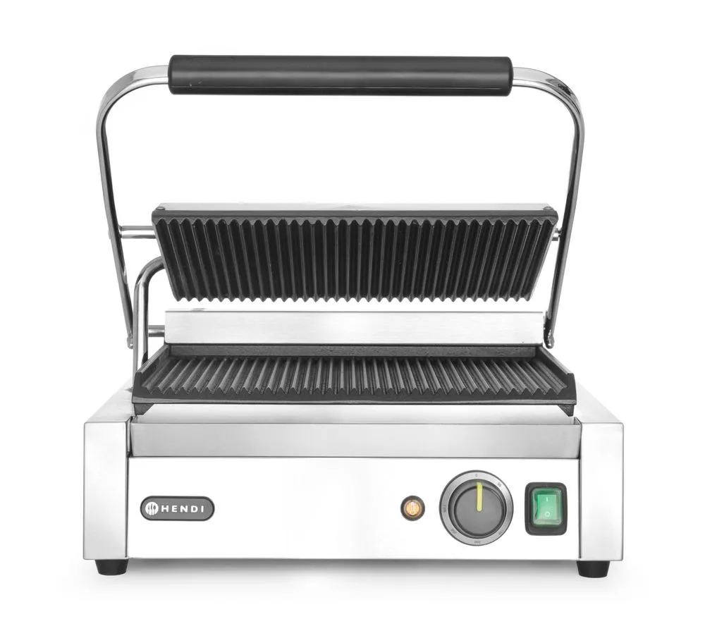 Grill de Contact "Panini" - Geribbelde platen - 340 x 230mm