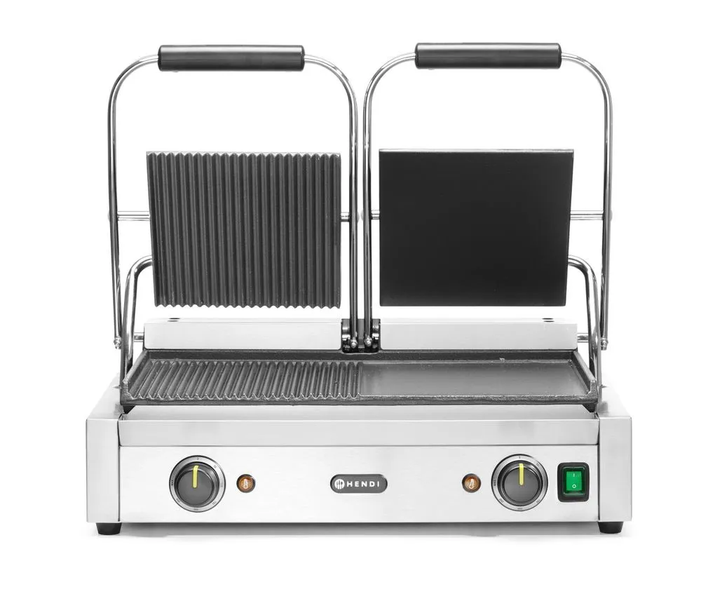 Grill de Contact Model Dubbel - Gladde en Geribbelde Platen