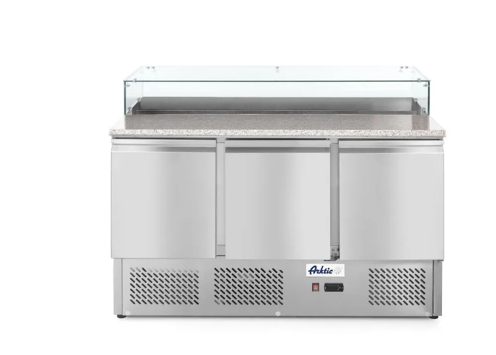 Toonbank voor het bereiden van pizza's of salades met koeling - 380 L