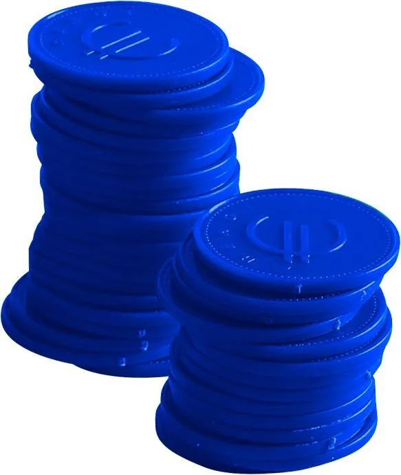 Blauwe fiches - Set van 100