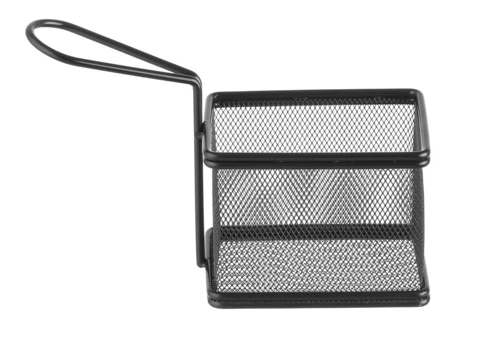 Miniatuur zwarte frietmand - 100 x 80 mm