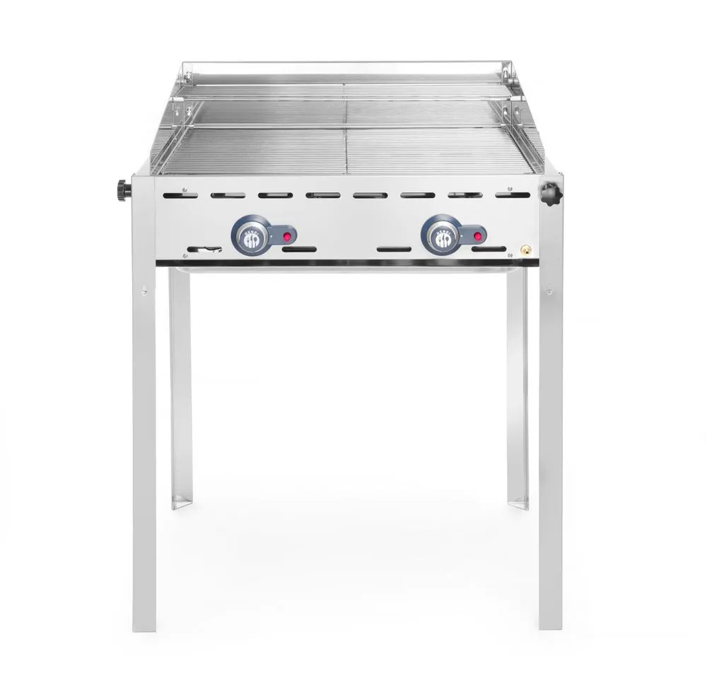 Professionele Gasbarbecue Green Fire - 2 Branders - Rooster van roestvrij staal