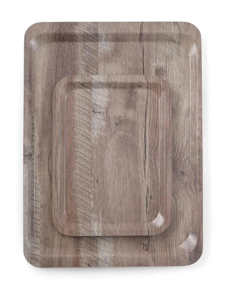 Dienblad van donker hout geprinte melamine - 530 x 370 mm