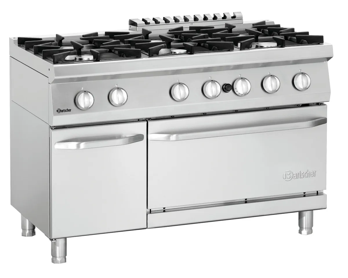 Fornuis Serie 700 - 6 Branders & Gasoven GN2/1