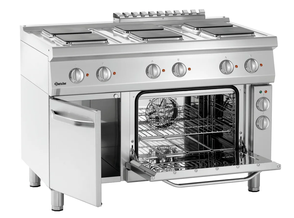 Fornuis Serie 700 - 6 Vierkante Platen & Oven GN1/1