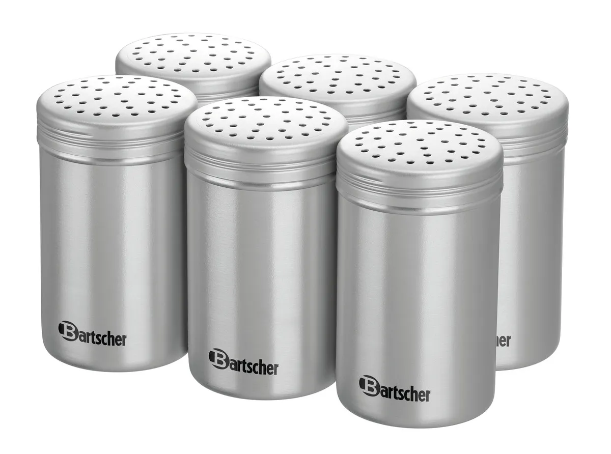 Set van 6 zoutvaatjes van aluminium - 11 cm