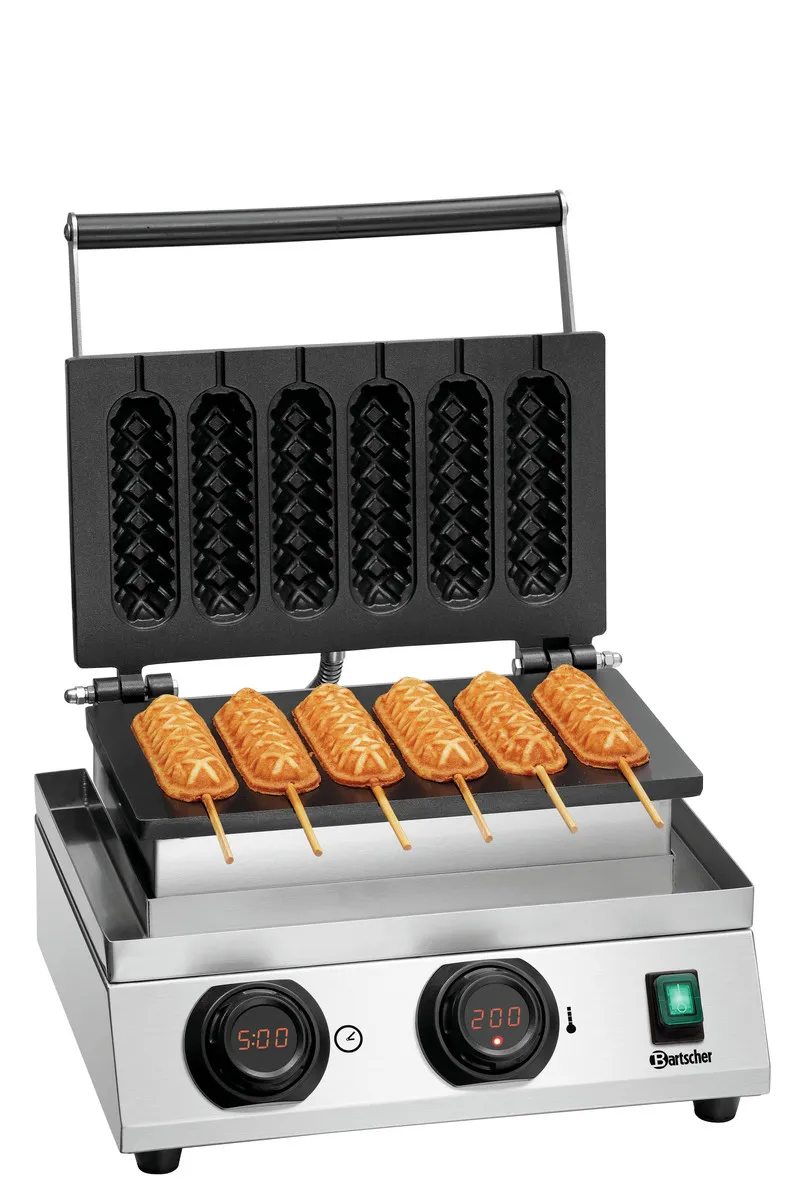Professioneel wafelijzer Lolly - 6 wafels in de vorm van een aar