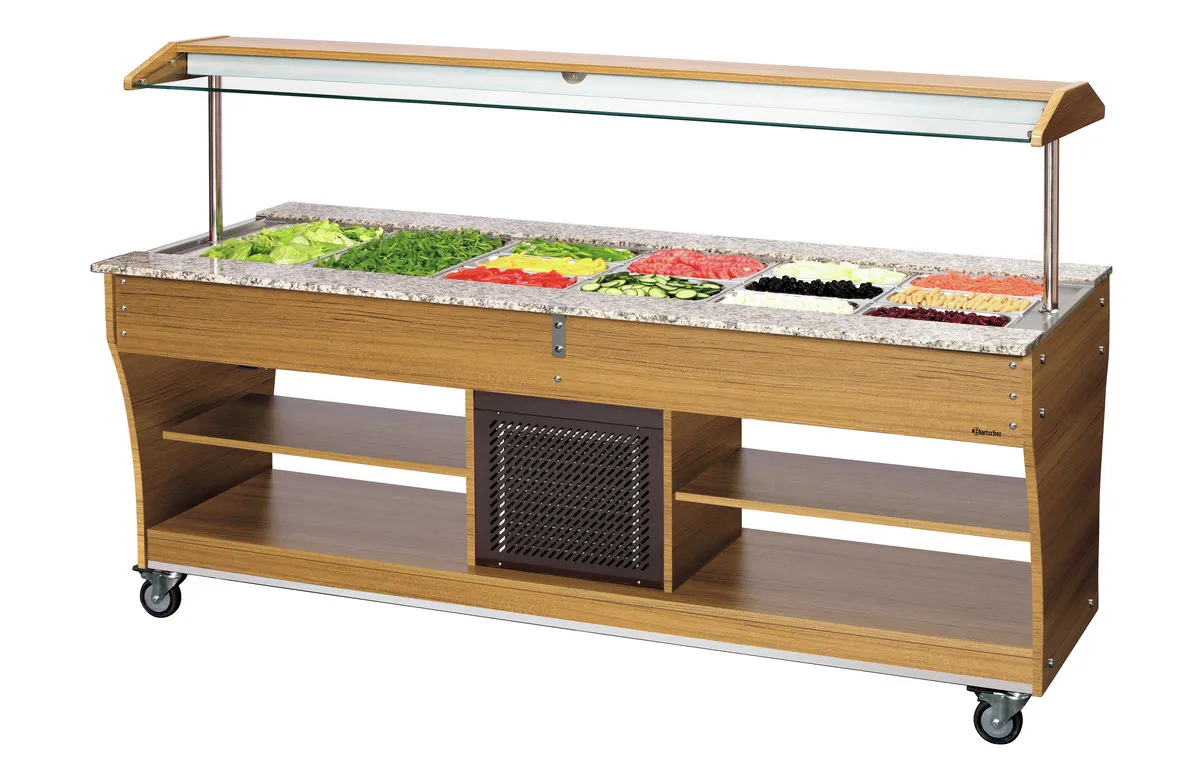 Buffet/Saladebar met koeling - 6 x GN 1/1