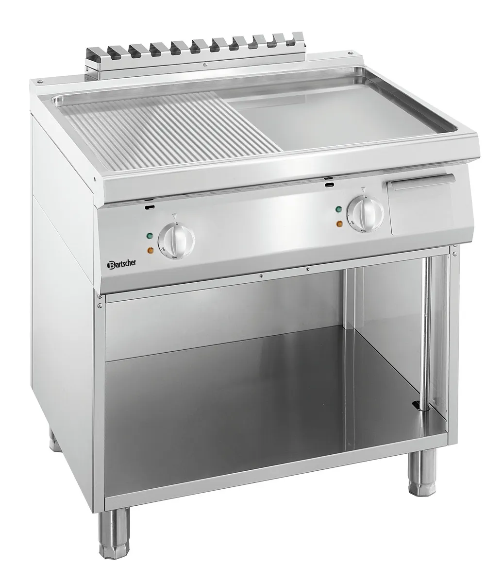 Plaatgrill 1/2 Glad, 1/2 Geribbeld Breedte 800 - Elektrisch