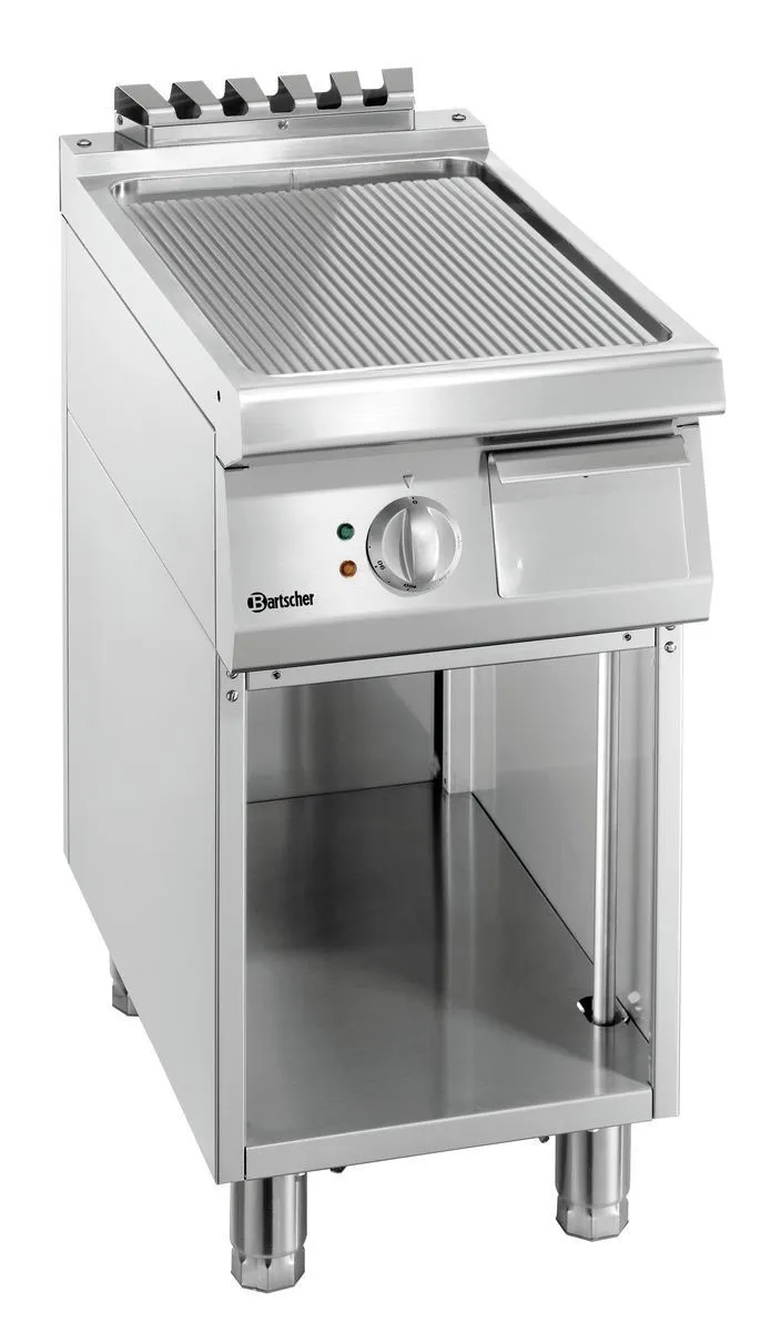 Plaatgrill met geribbeld oppervlak Breedte 400 mm - Elektrisch