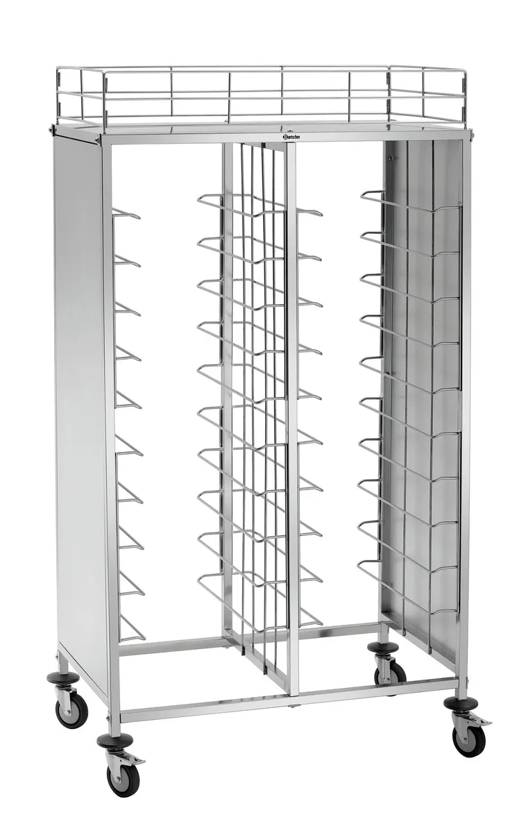 Plat trolley van roestvrij staal - 80 kg