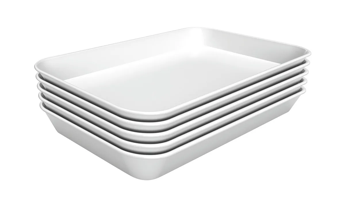 Wit Melamine Presentatieschaal - L 250 x D 350 x H 40 mm - Set van 5