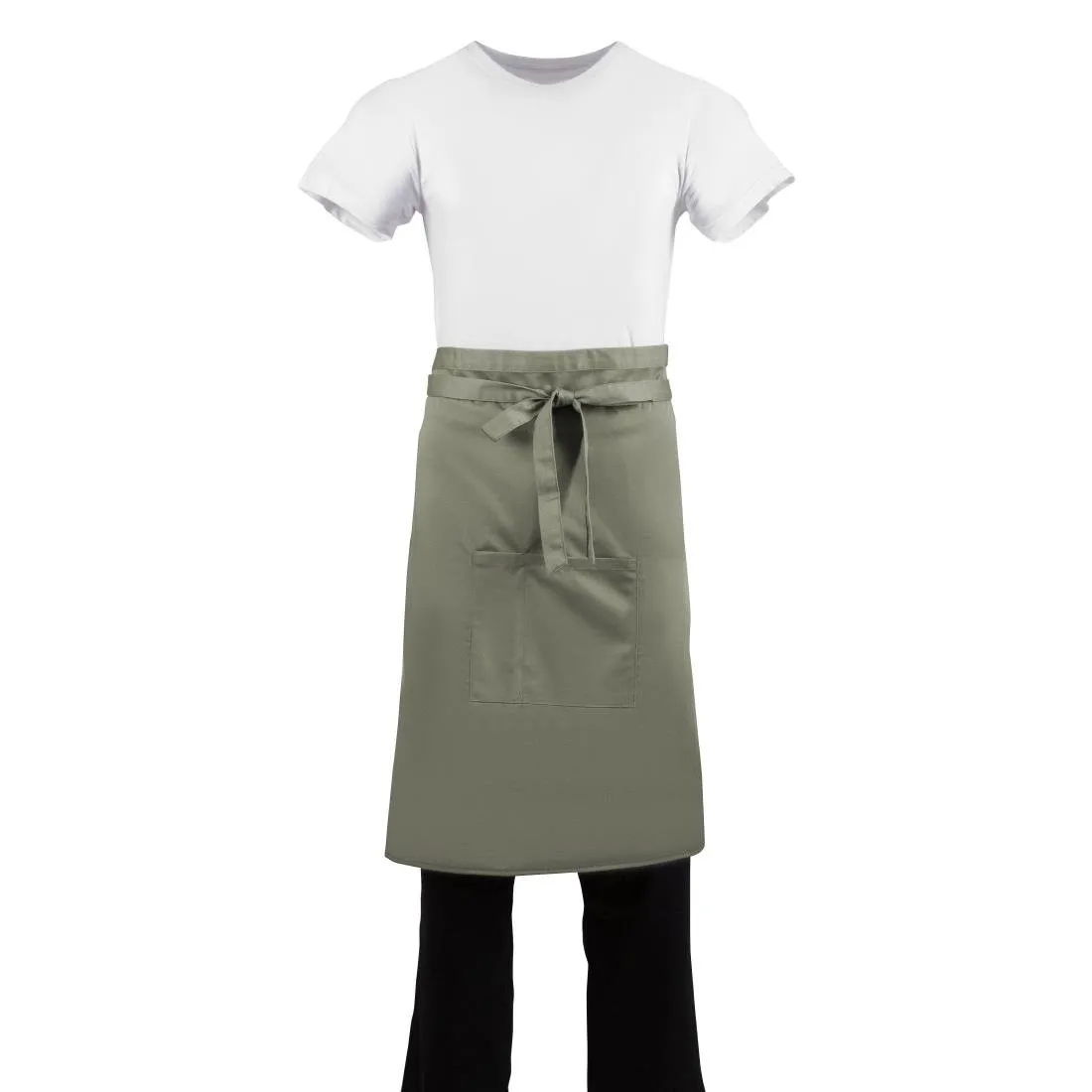 Schort van server Olijf in polycotton - 1000 x 700 mm