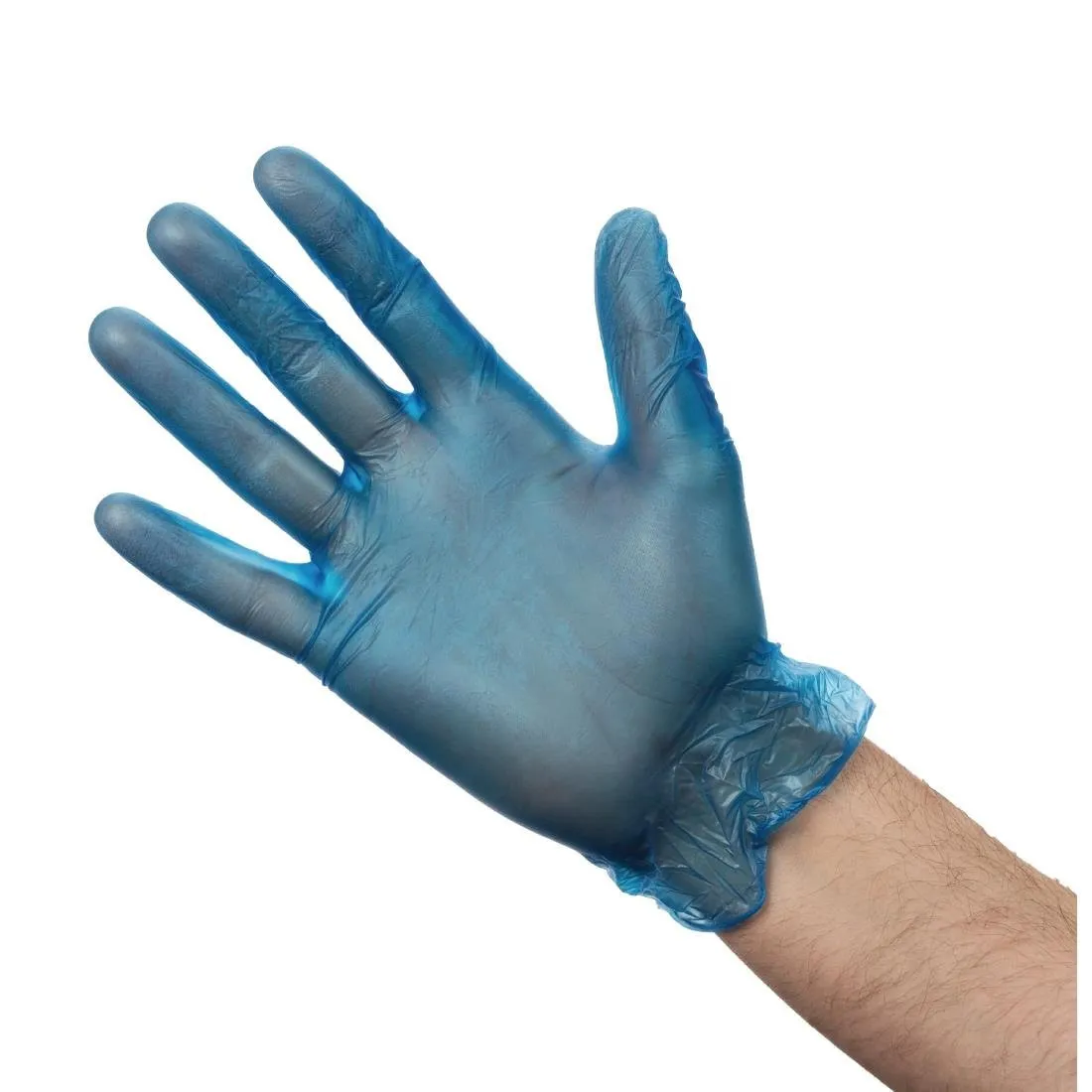 Handschoenen voor levensmiddelen van gepoederd vinyl Blauw Maat L - Pak van 100