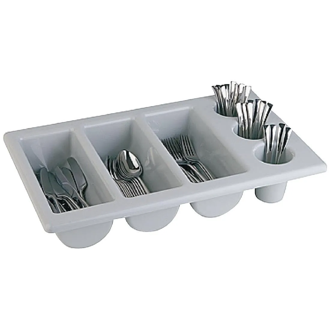 Bestekbak Grijs met 6 vakken GN 1/1 - 325 x 530 mm