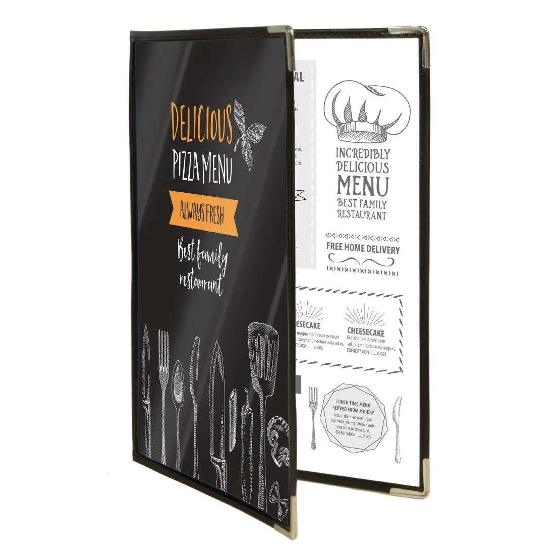 Beschermhoes Menu Crystal A4 Dubbel - Set van 3