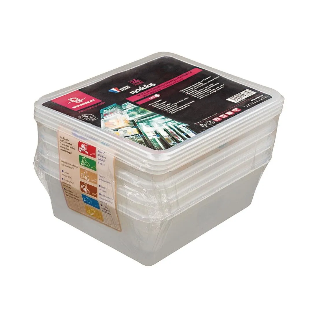 Opslagcontainer GN 1/2 voor intensief gebruik - 7,5 L - Set van 4