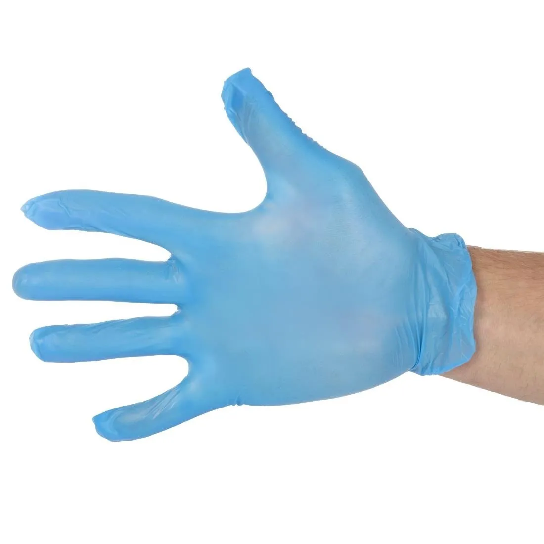 Voedselveilige vinylhandschoenen, ongepoederd, blauw, maat M - Pak van 100