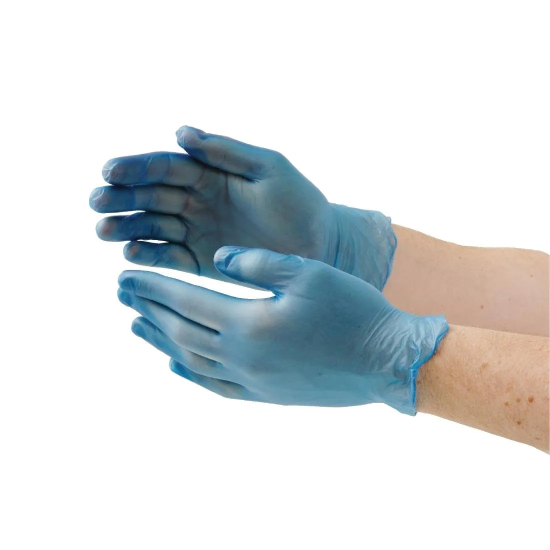 Voedselveilige vinylhandschoenen, ongepoederd, blauw, maat S - Pak van 100