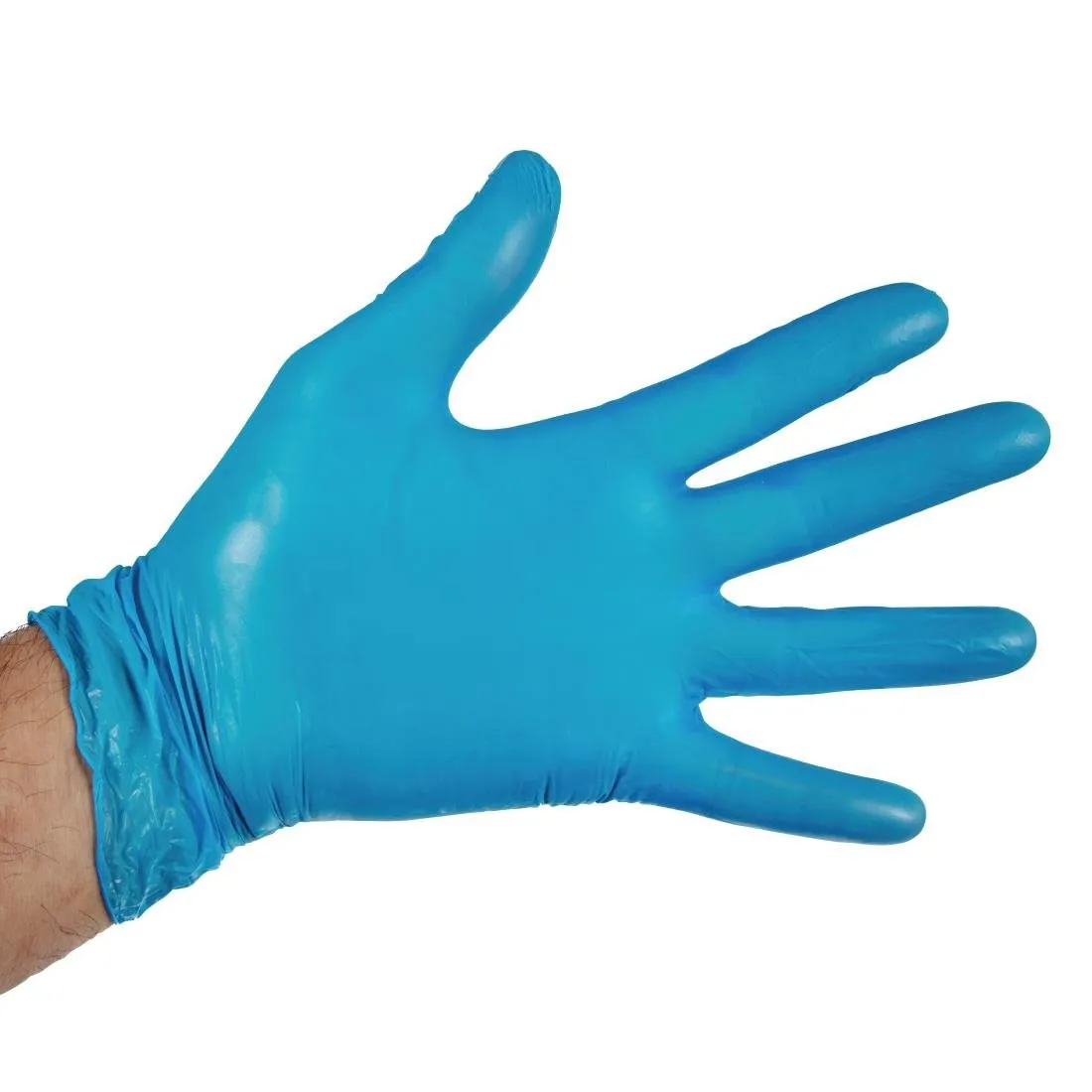 Handschoenen van ongepoederd vinyl voor voedsel, blauw, maat XL - Pak van 100