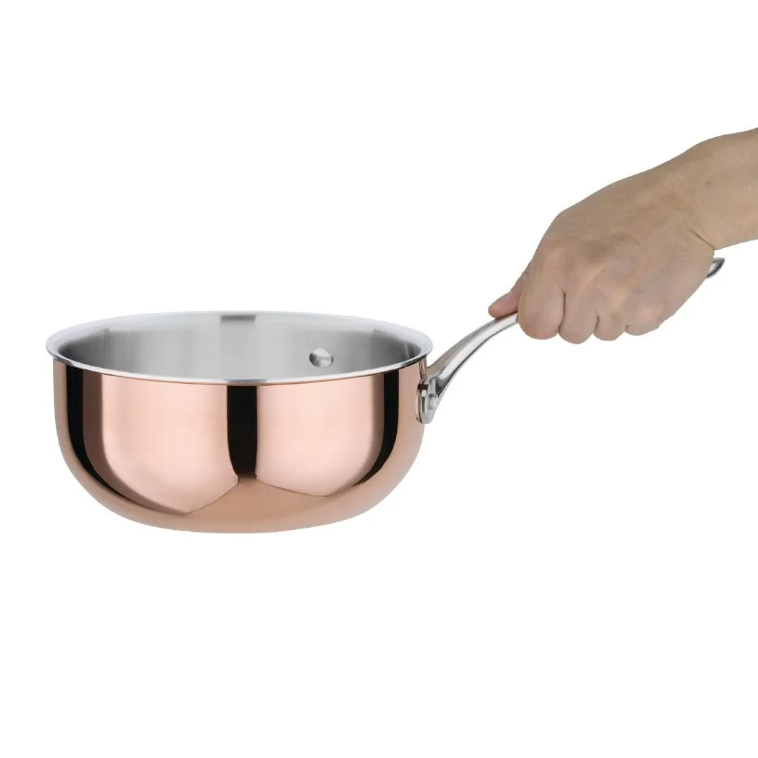 Koperen sauteuse met 3 lagen inductie - Ø 200 mm